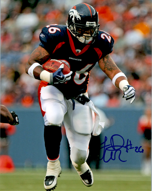 Lendale White Signed 8x10 Photo Autograph COA Denver Broncos NFL