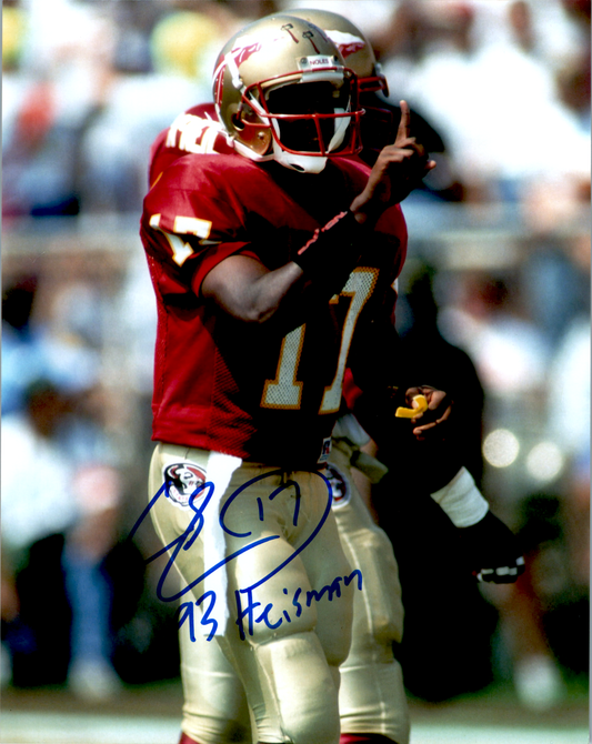 Charlie Ward Signed 8x10 Photo Autograph Florida State Seminoles Maroon