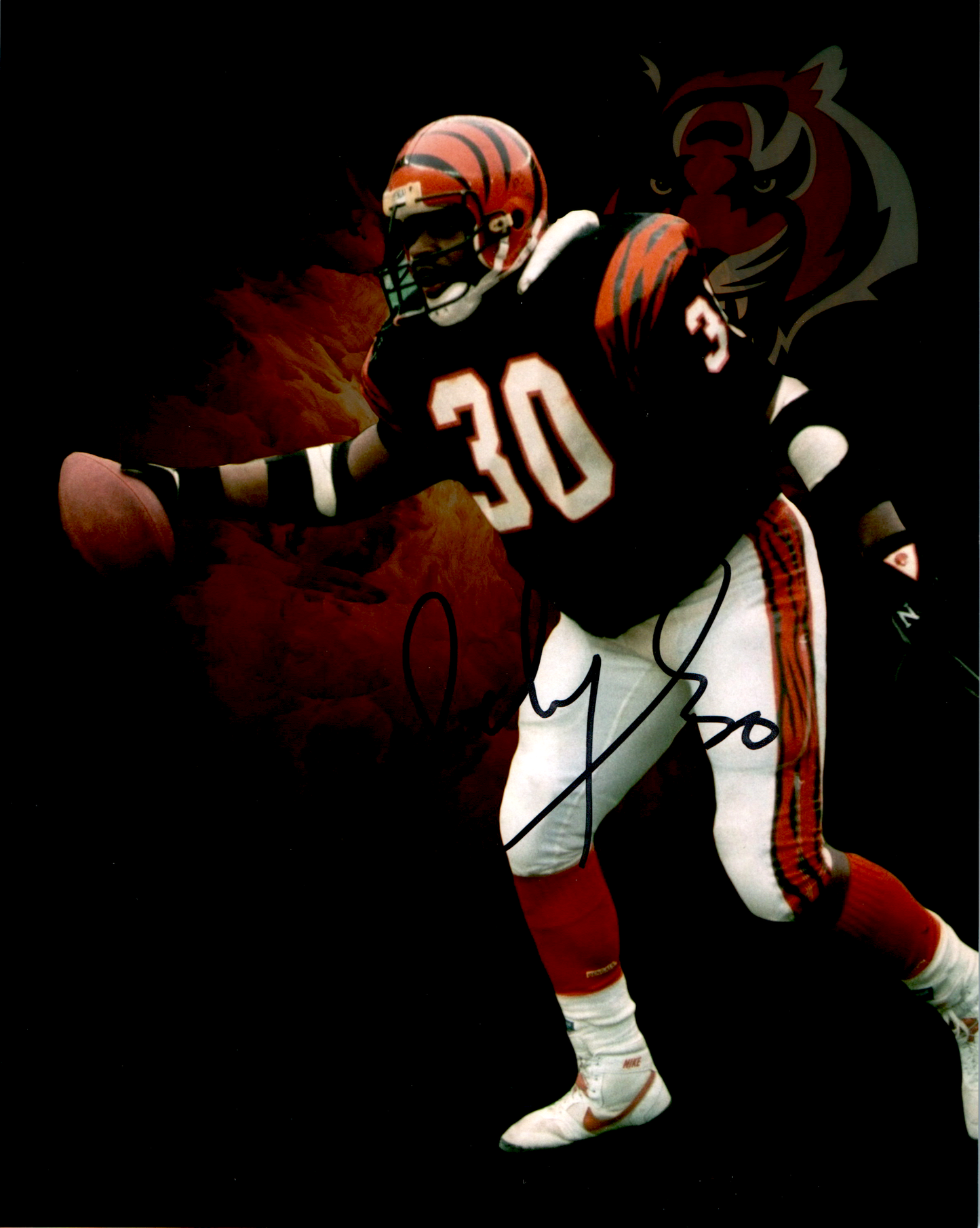 Ickey Woods Signed 8x10 Photo Autograph Cincinnati Bengals Shuffle
