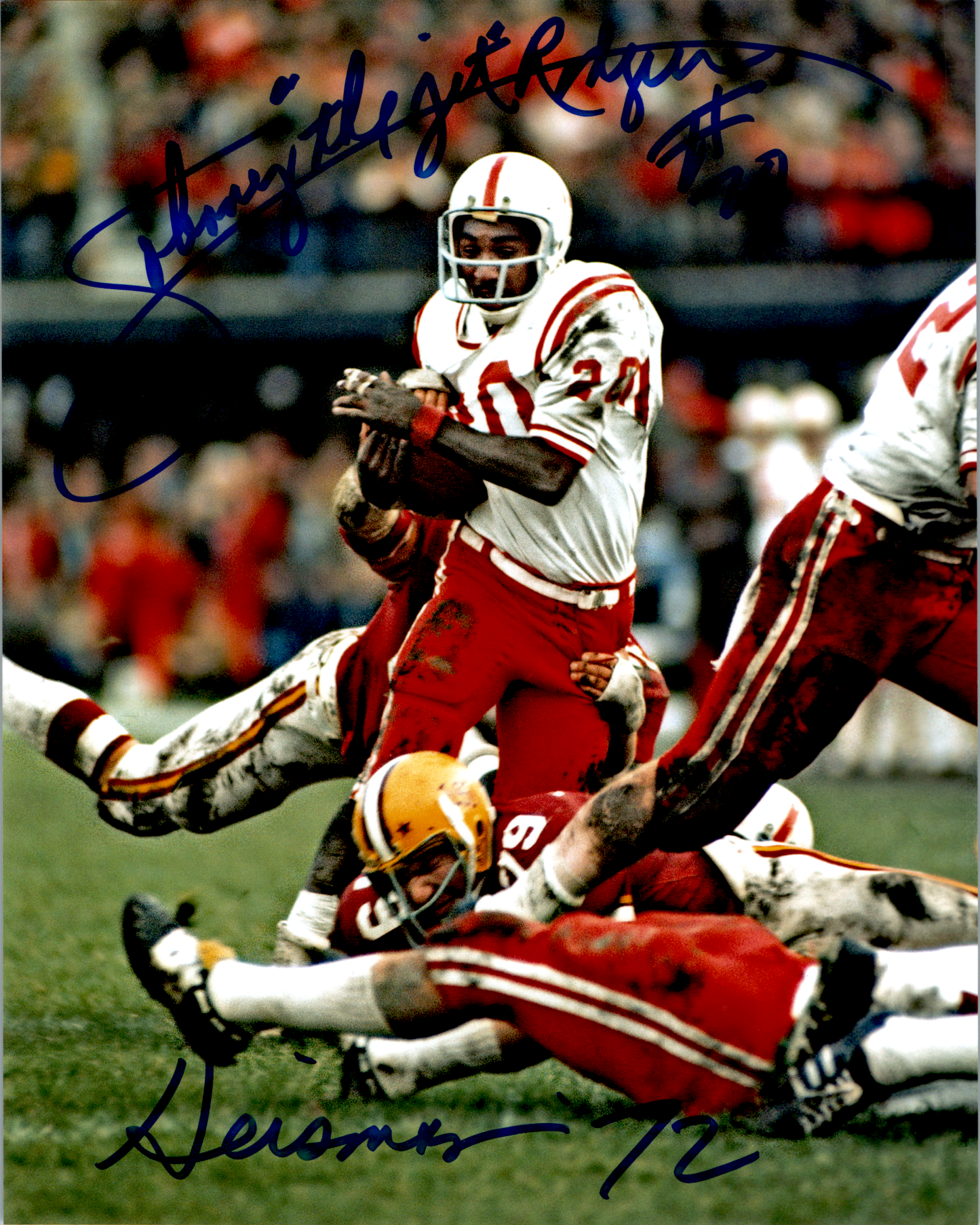 Johnny Rodgers Signed 8x10 Photo Nebraska Auto Heisman NCAA