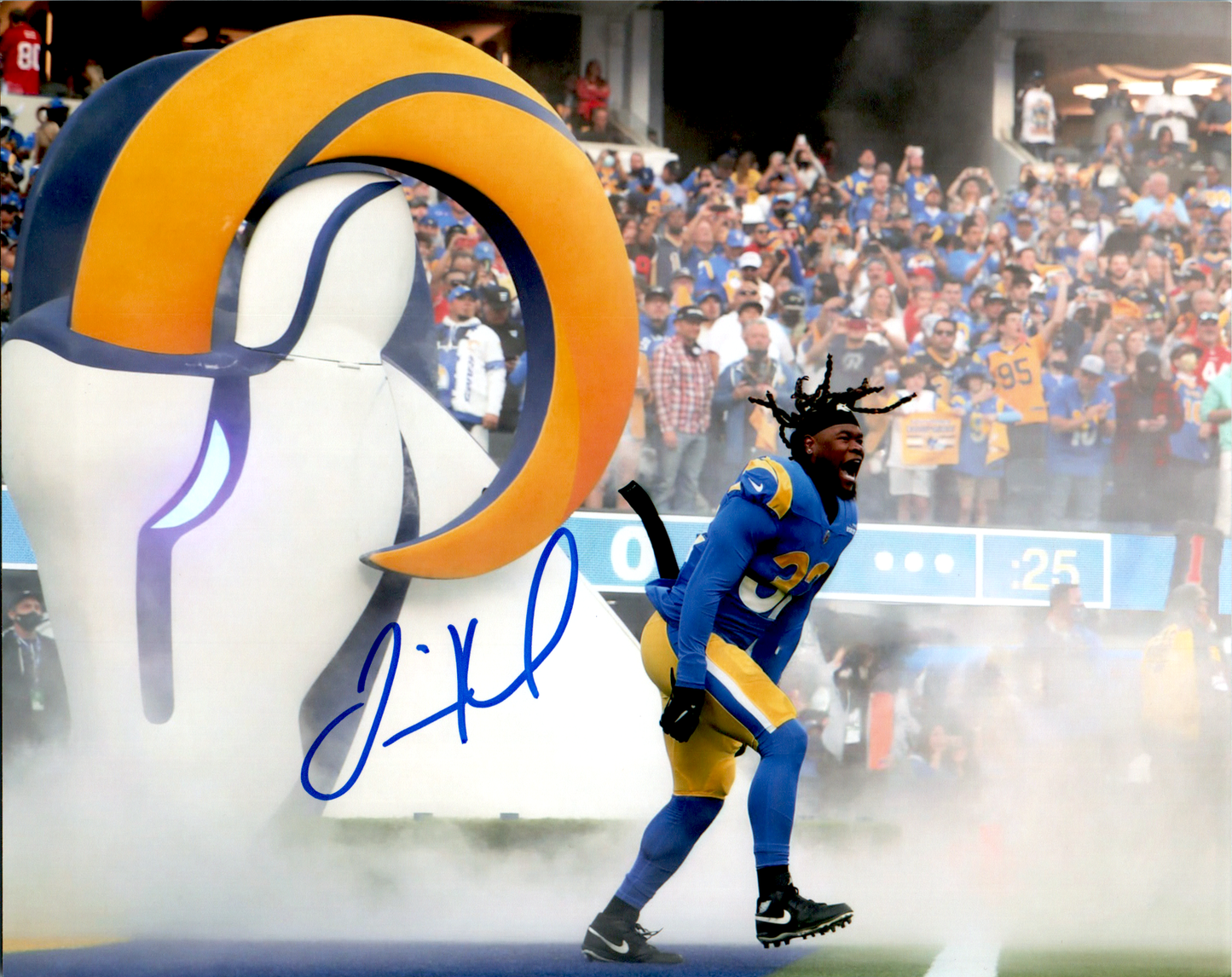 Travin Howard Signed 8x10 Photo Auto Los Angeles Rams COA Pre-Game