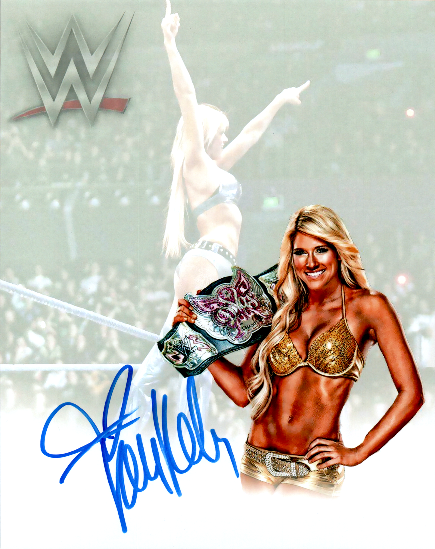 Kelly Kelly Signed 8x10 Photo Auto Barbie Blank WWE WWF Autographed