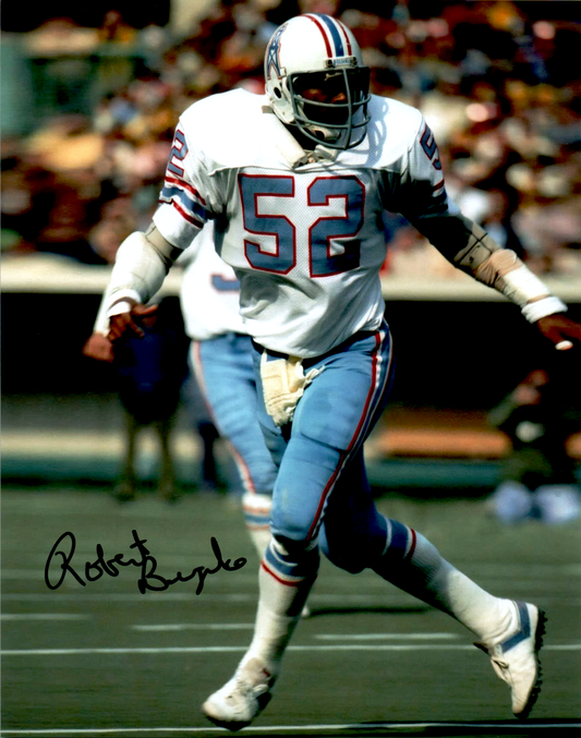 Robert Brazile Signed 8x10 Photo NFL Autograph COA Houston Oilers stand