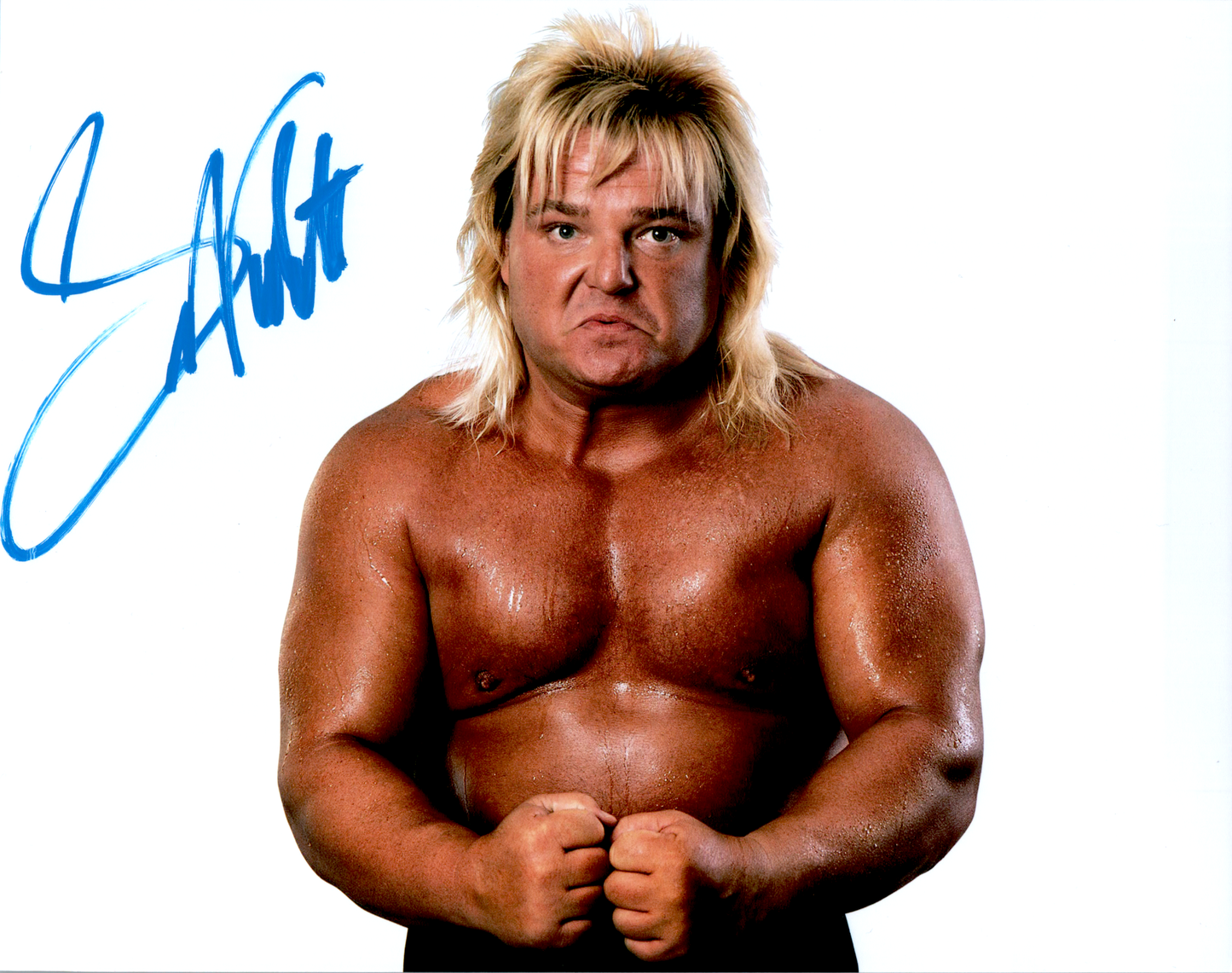 Greg The Hammer Valentine Signed 8x10 Photo Auto WWE WWF White BG