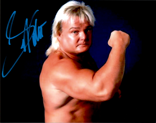 Greg The Hammer Valentine Signed 8x10 Photo Auto WWE WWF Blue BG