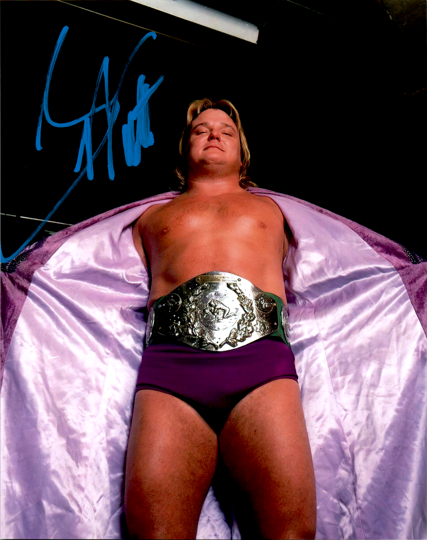 Greg The Hammer Valentine Signed 8x10 Photo Auto WWE WWF Purple Robe