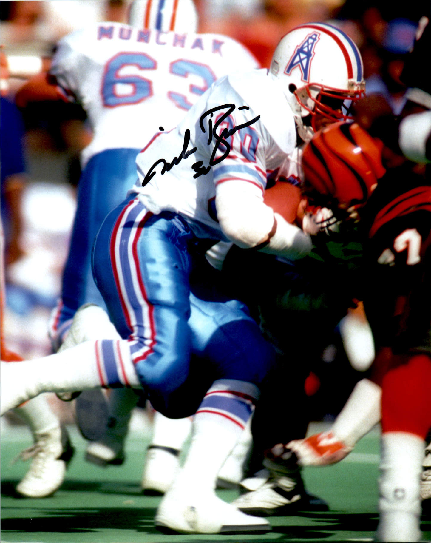 Mike Rozier Signed 8x10 Photo Autograph NFL Houston Oilers Vertical