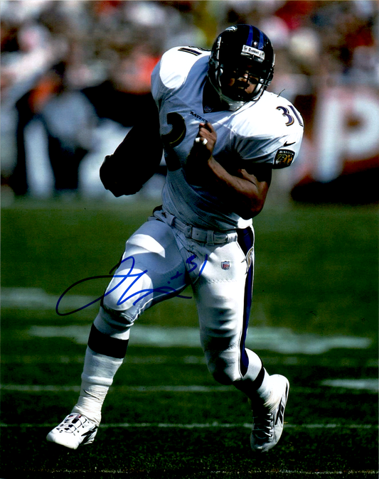 Jamal Lewis Signed 8x10 Photo Autograph White NFL Baltimore Ravens