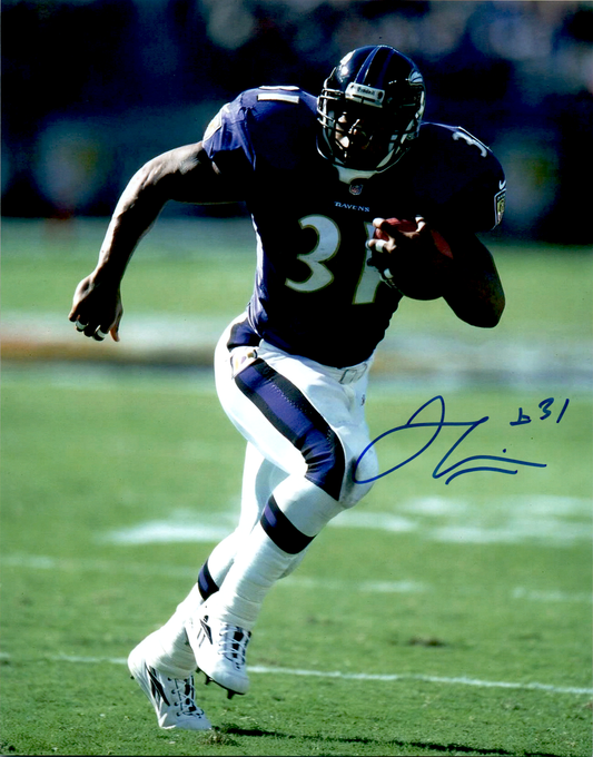 Jamal Lewis Signed 8x10 Photo Autograph Purple NFL Baltimore Ravens