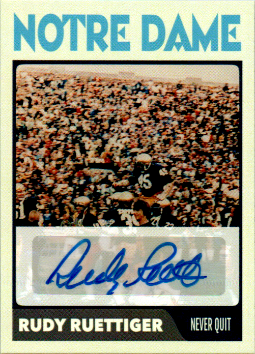 Rudy Ruettiger Signed Custom Trading Card Auto Notre Dame Irish Football