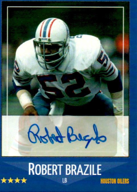 Robert Brazile Signed Custom Trading Card Auto Houston Oilers Football HOF