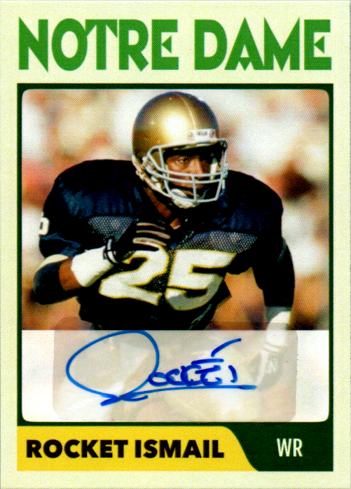 Rocket Ismail Signed Custom Trading Card Auto Notre Dame Irish Football