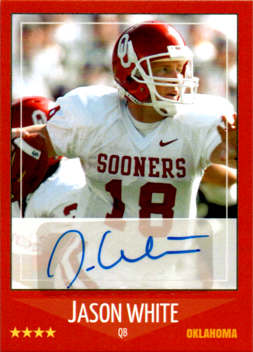 Jason White Signed Custom Trading Card Auto Oklahoma Sooners Football