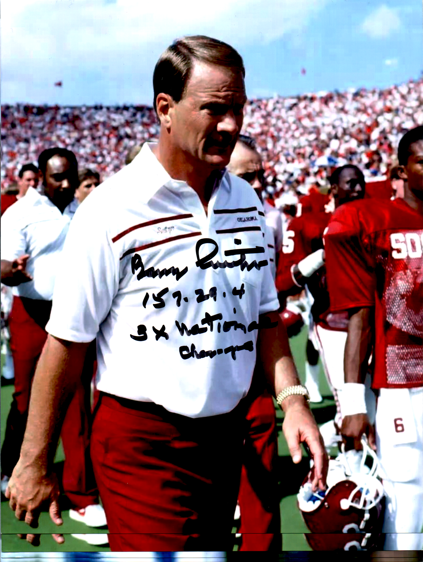 Barry Switzer Signed 8x10 Photo Oklahoma Sooners Cowboys NFL NCAA COA