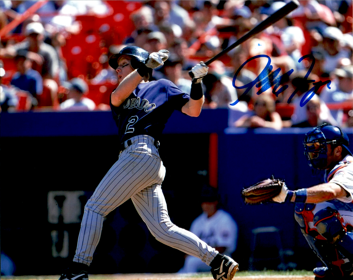 Jeff Frye Signed 8x10 Photo MLB Auto Batting Colorado Rockies
