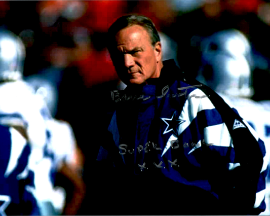 Barry Switzer Signed 8x10 Photo Dallas Cowboys NFL HOF COA