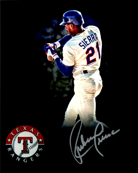 Ruben Sierra Signed 8x10 Photo Edit Batting MLB Rangers