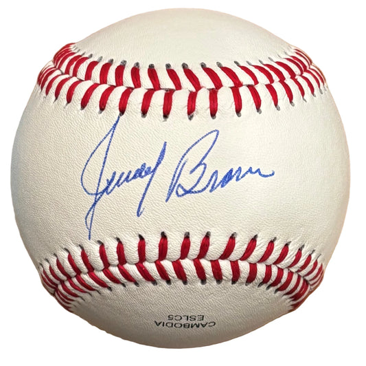 Jerry Browne Signed Rawlings Official League Baseball Texas Rangers