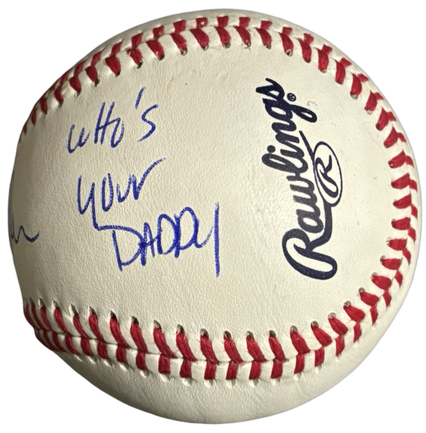 Pat Mahomes Sr. Signed Rawlings Official League Baseball "Who's Your Daddy"