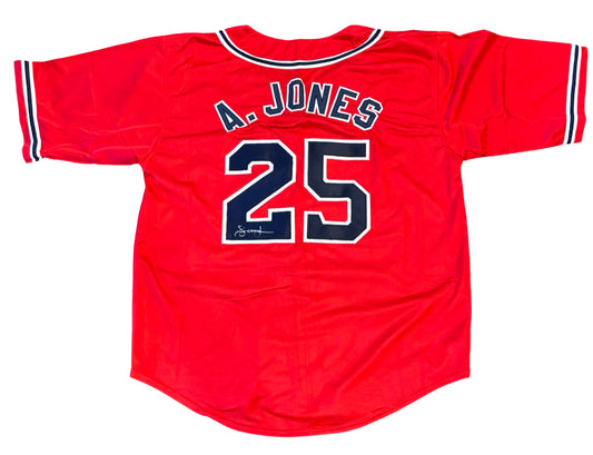 Andruw Jones Signed Red Jersey - Autographed Atlanta Braves