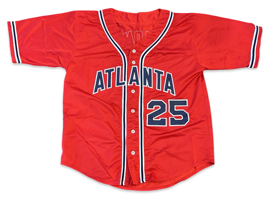 Andruw Jones Signed Red Jersey - Autographed Atlanta Braves