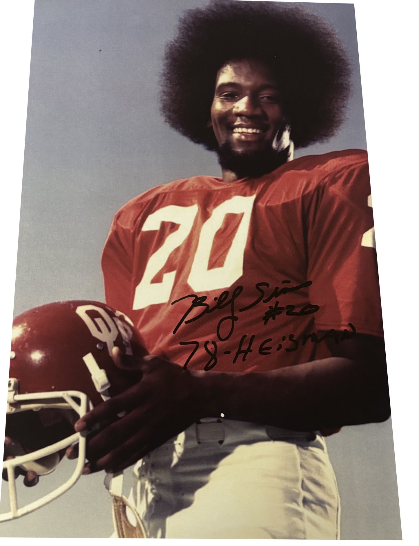 Billy Sims Signed 11x17 Photo Oklahoma Sooners Autographed Heisman
