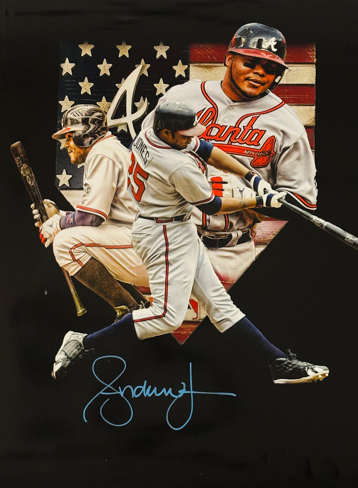 Andruw Jones Signed 16x20 Photo MLB Atlanta Braves