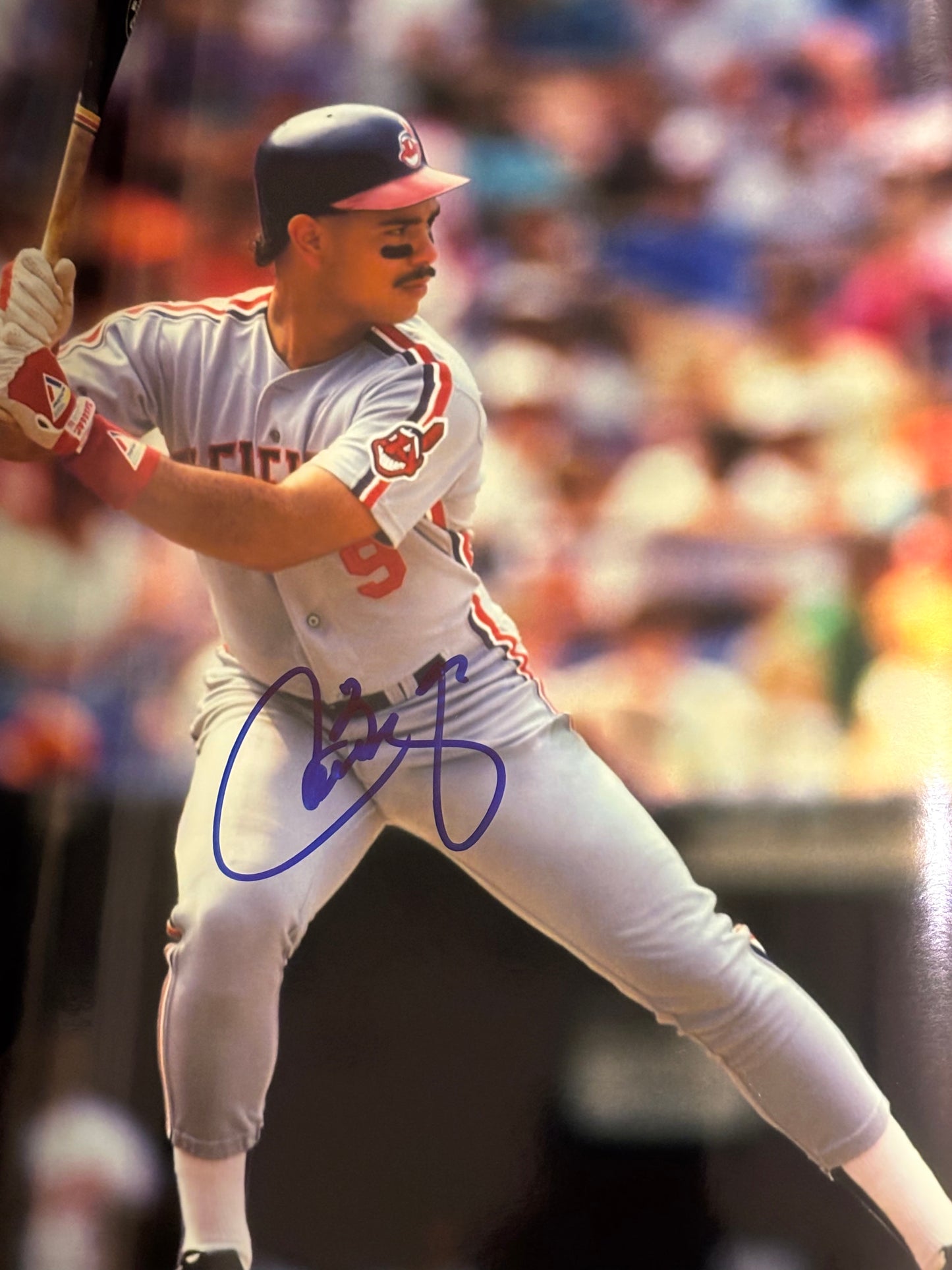 Carlos Baerga Signed 16x20 Photo MLB Cleveland Indians Autographed