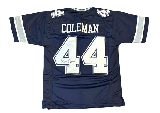 Lincoln Coleman Signed Navy Jersey Dallas Cowboys NFL