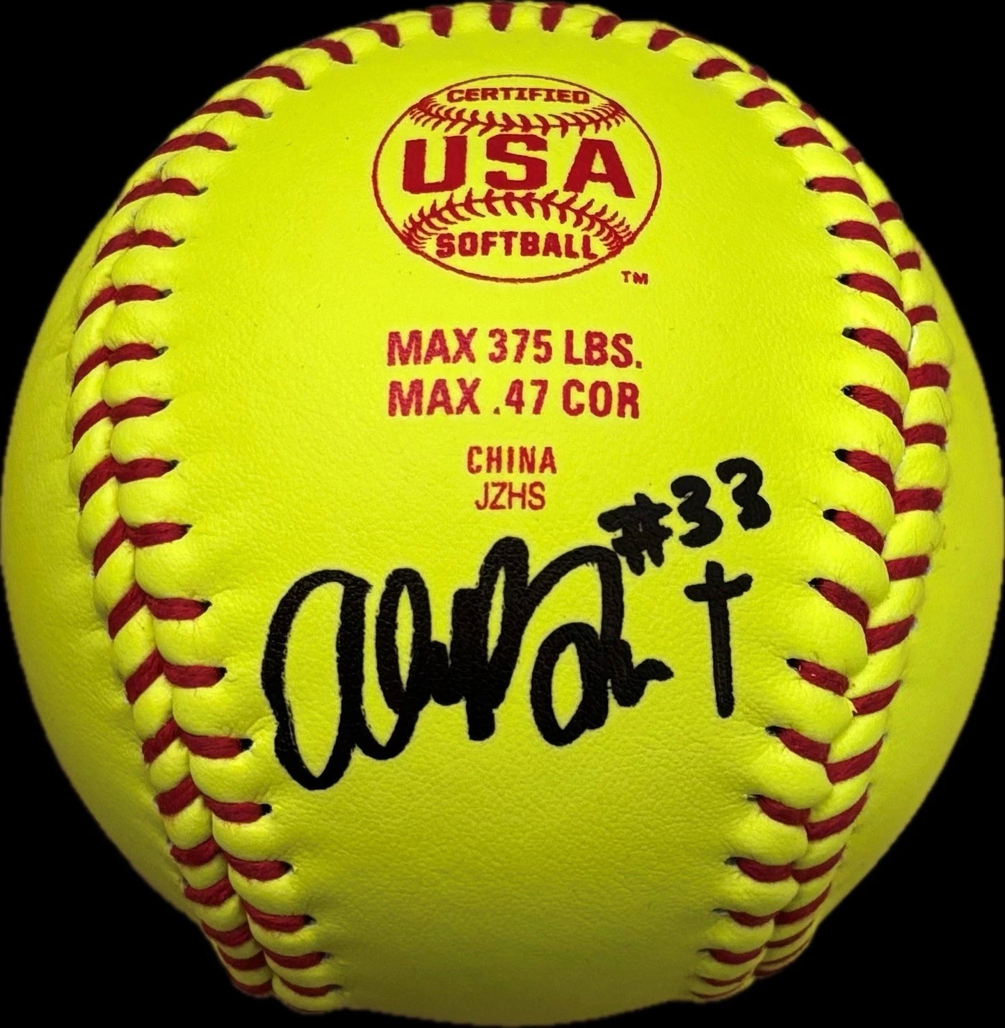 Alyssa Brito Signed Dudley Official 12” Softball - Oklahoma Sooners Team USA